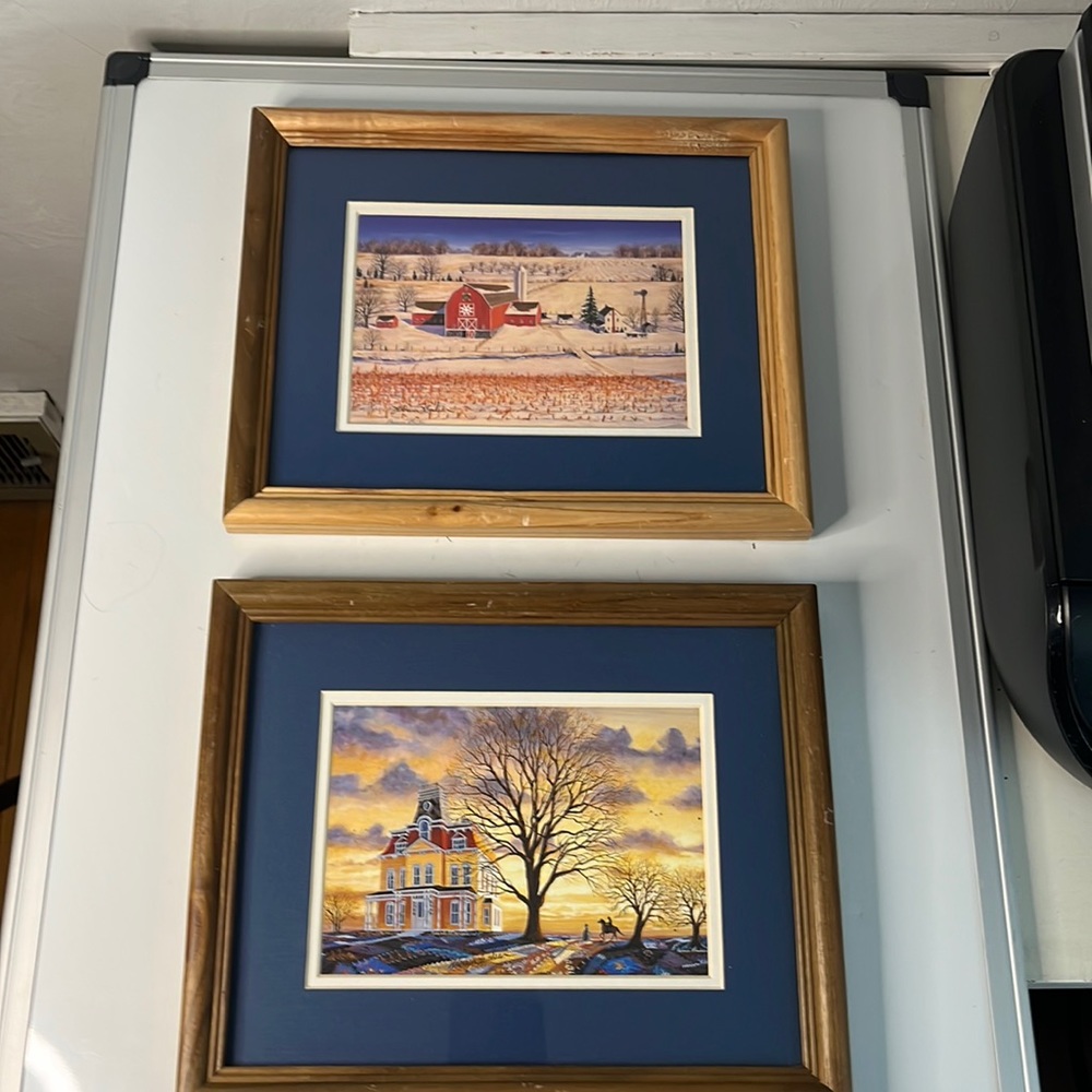 2- Rebecca Barker Quiltscape Framed Prints , Sunny Day, Victorian Crazy Quilt